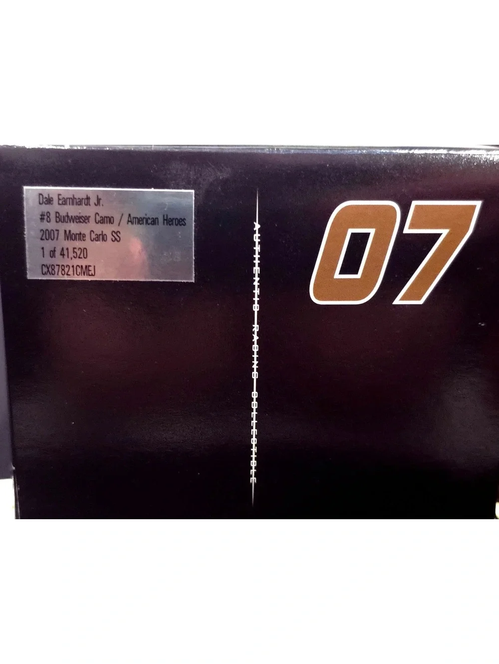 Budweiser #8 NASCAR Diecast Model Car with Camouflage Design